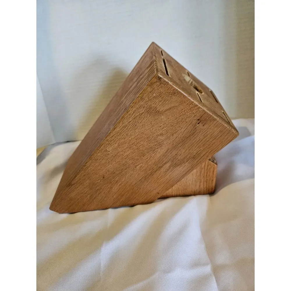 CUTCO Solid Honey Oak Wood (13 Slot) KNIFE STORAGE BLOCK Cutlery Knives USA MADE